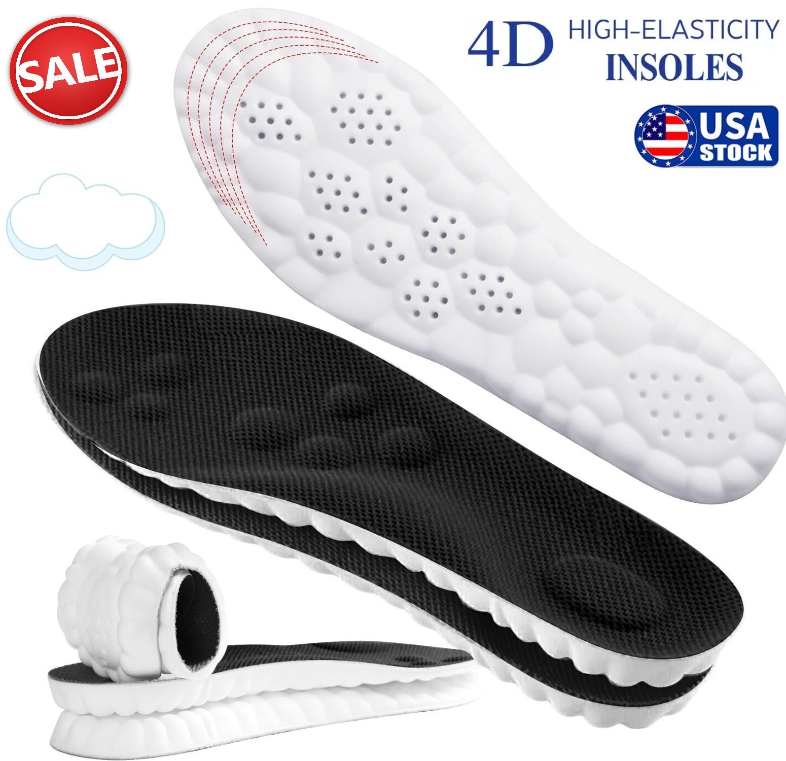 Shoe Insoles for Men Women Memory Foam Orthotic Shoe Inserts Sports Insoles USA