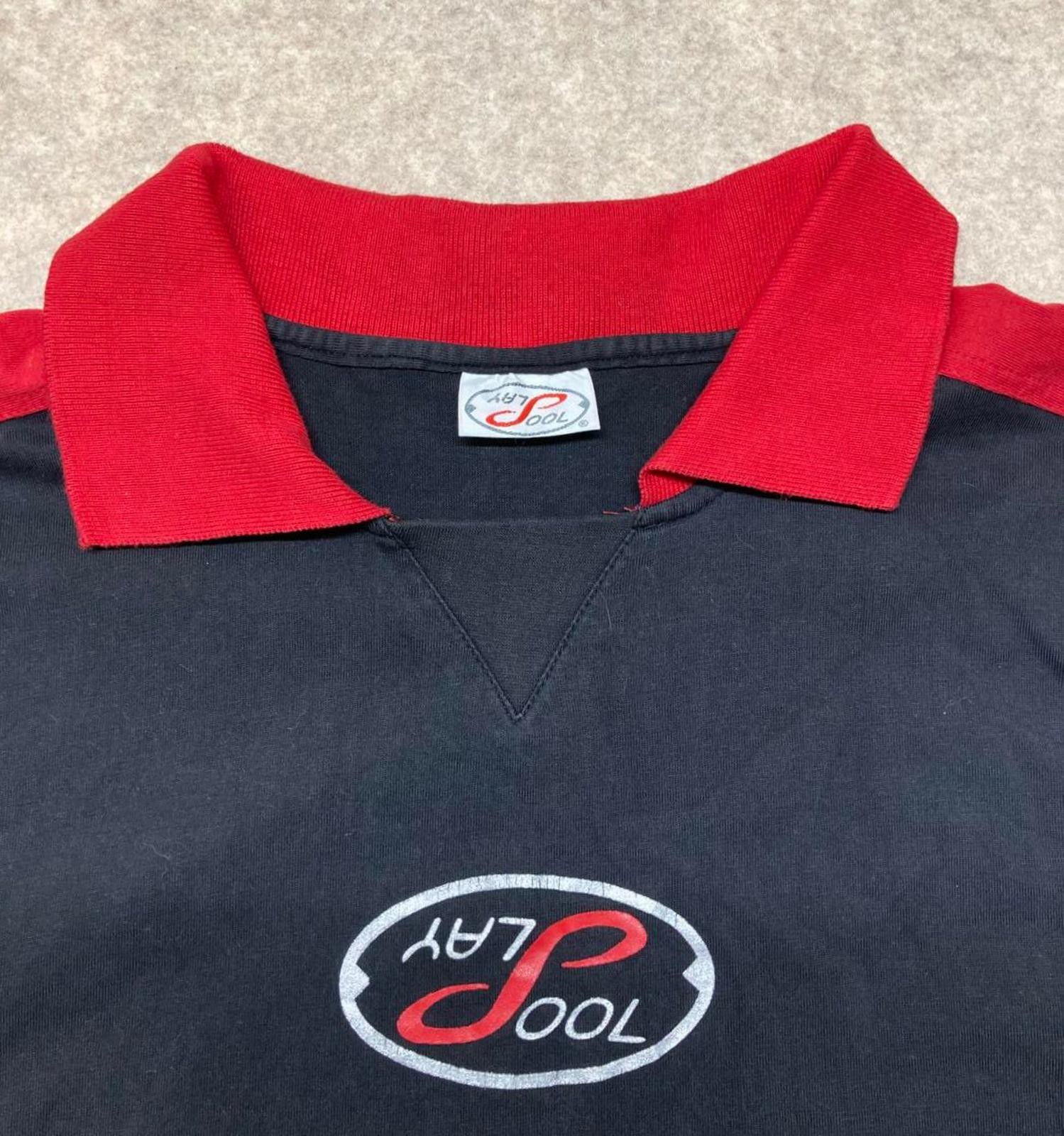 Billiards Polo Shirt with Red and Black Colorblock Design, Size XL