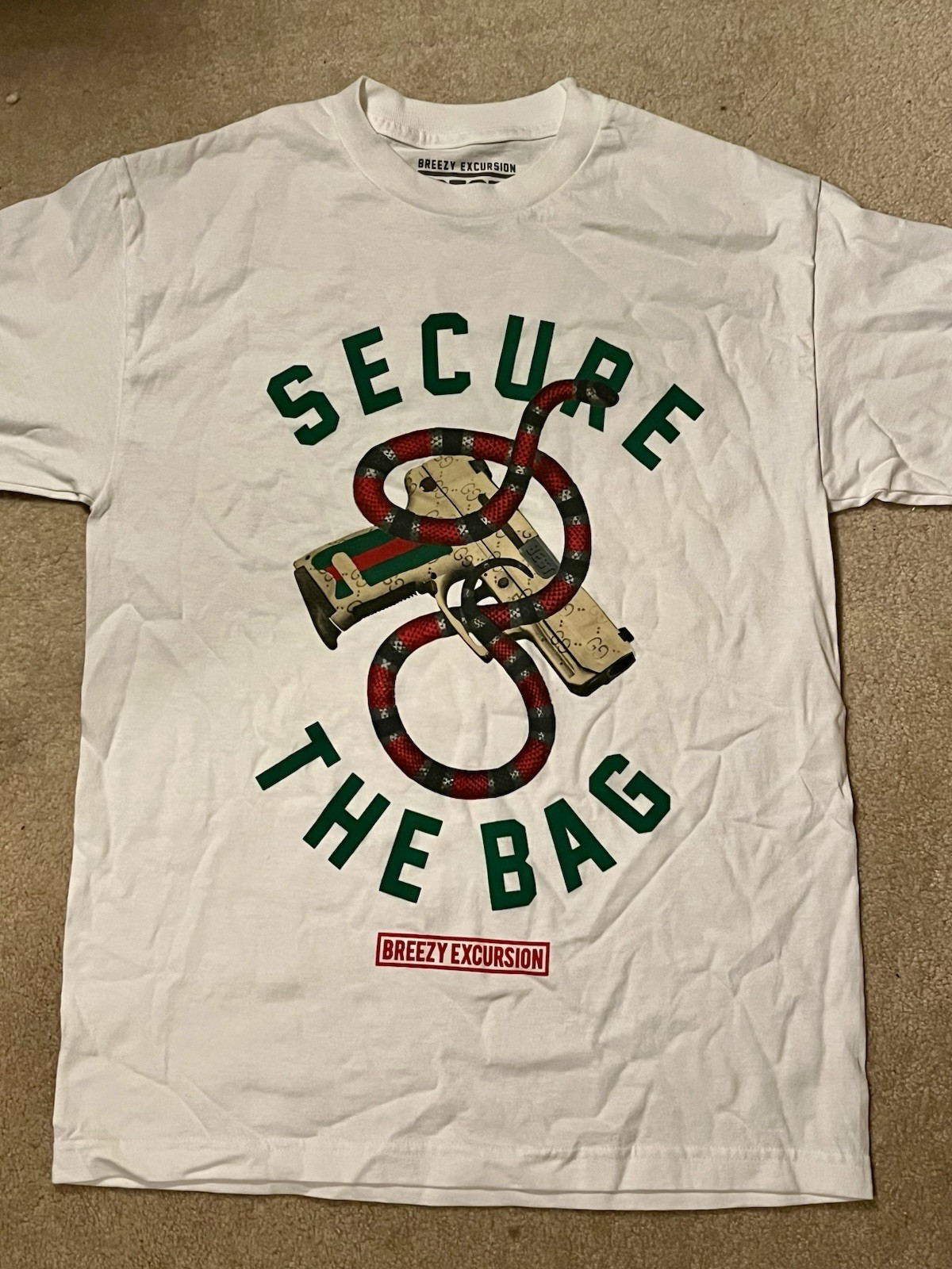 Streetwear Official Breezy Excursion Secure The Bag T-Shirt Men’s Size M
