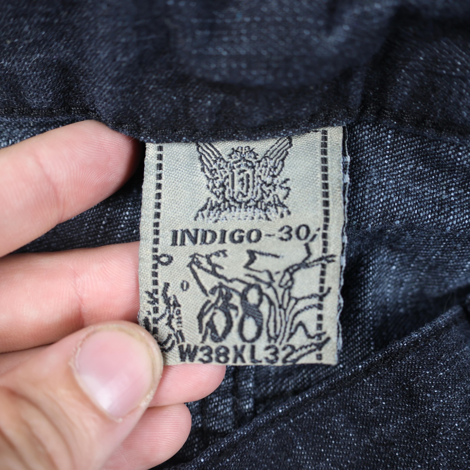 Indigo 30 Jeans Mens 38×32 Blue Straight Leg Denim Zip Fly Cotton Blend