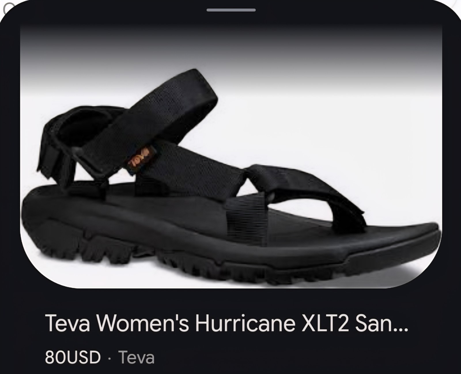 Teva Women’s Black Strappy Sandals Hook & Loop Synthetic Upper US 8