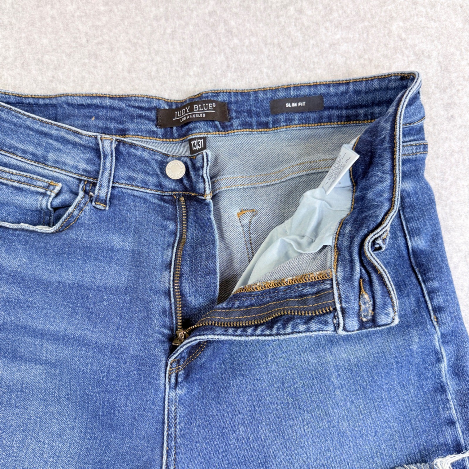 Judy Blue Slim Fit Jeans Womens 13/31 Blue Excellent Raw Hem JB88704 High Rise