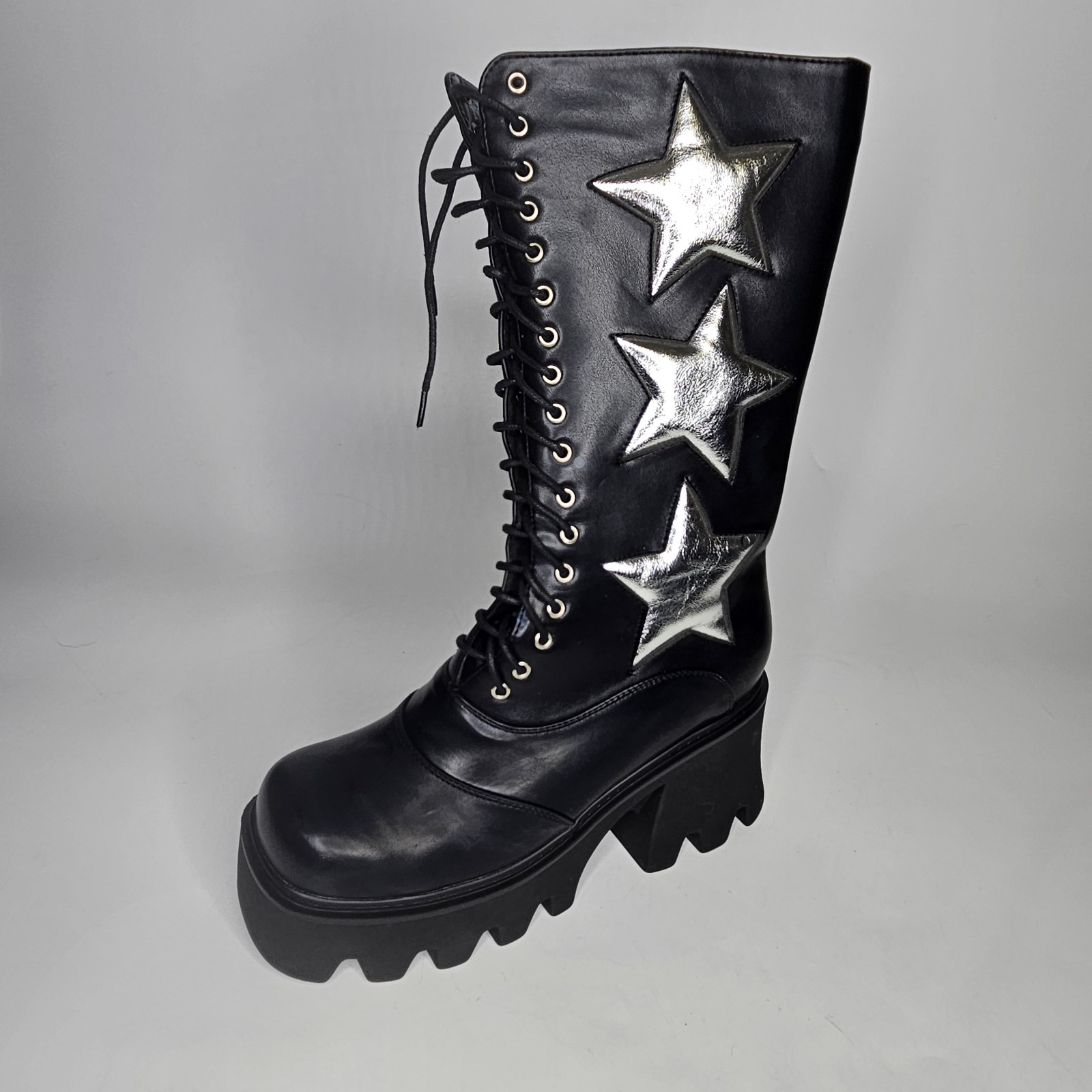 Lamoda Size 10 star Platform Boots Chunky Heel boots space cowboy ace freely
