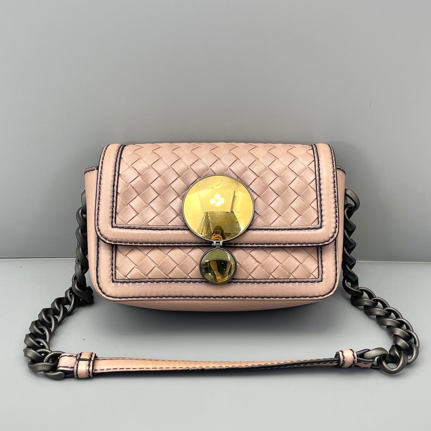 Bottega Veneta Pre-Owned Authentic Chain Bag Pink 17*11*6cm