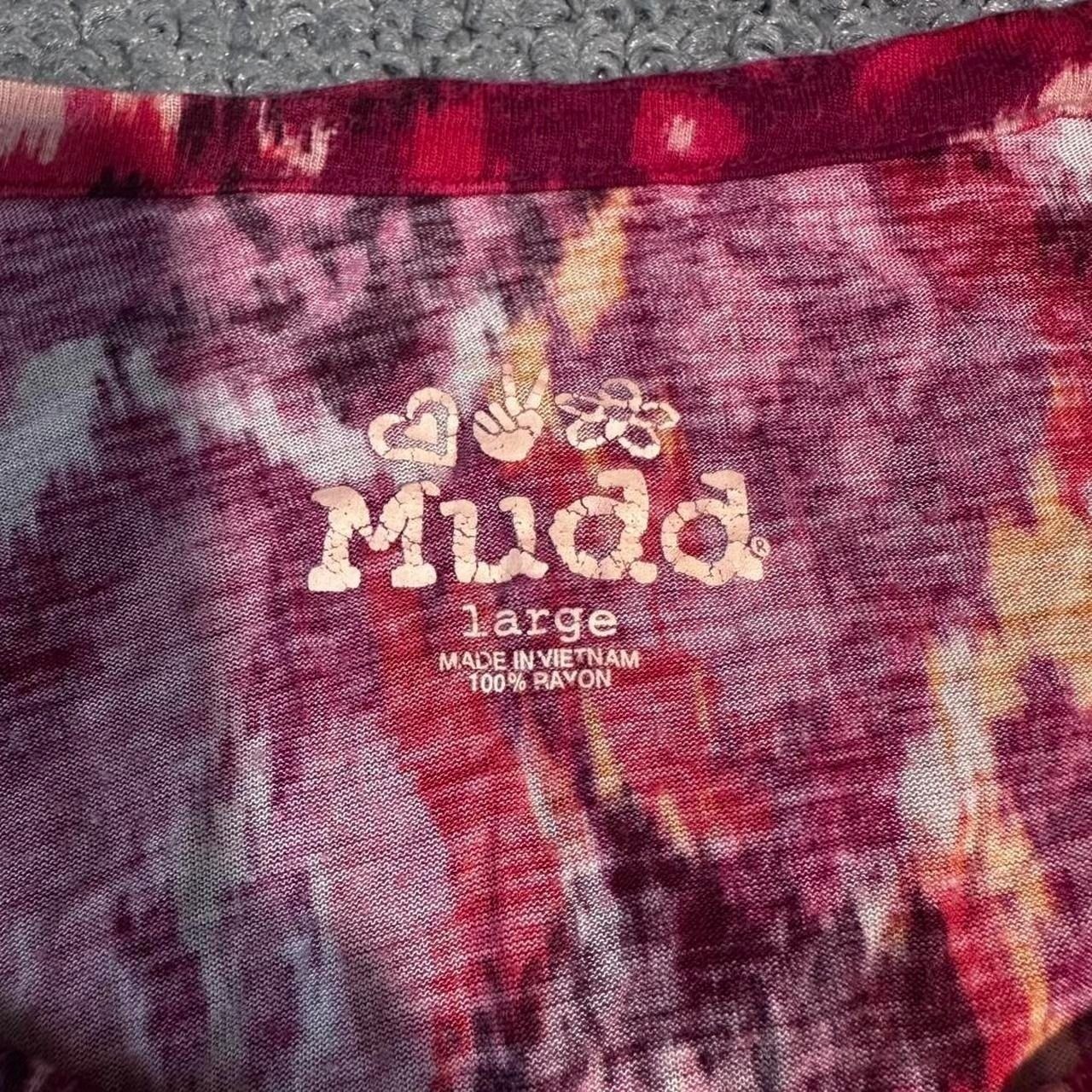 Y2K Mudd red tie-dye elastic bottom top Size L