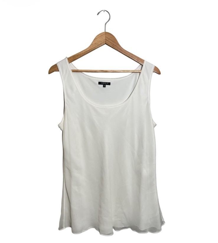 Lafayette 148 Silk Layered Tank Top Women’s XL Minimalist Summer Chic