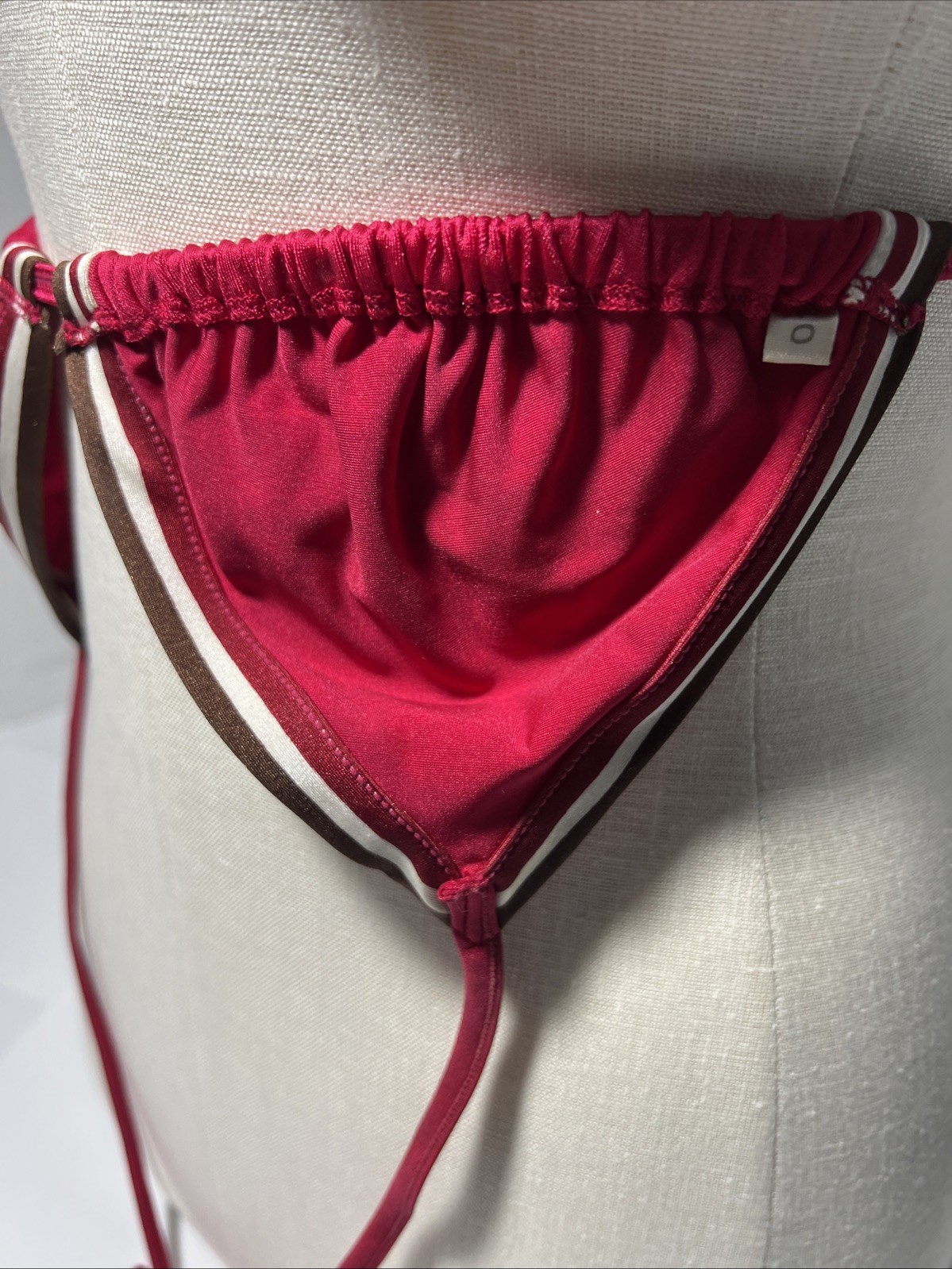 Ahlens Tempo Bikini Pinks Stripes Original Tag Europe Sweden Size 40 NOS 1980s