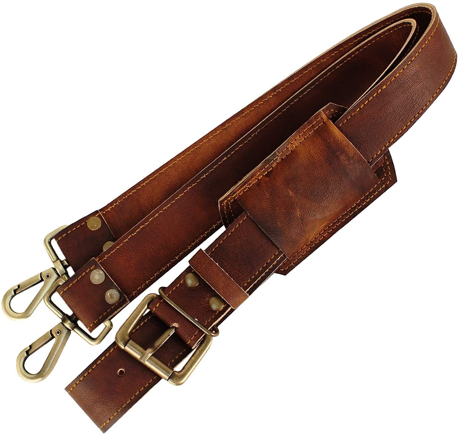 Distressed Leather Shoulder Strap Replacement for Handbags Laptop Briefcase