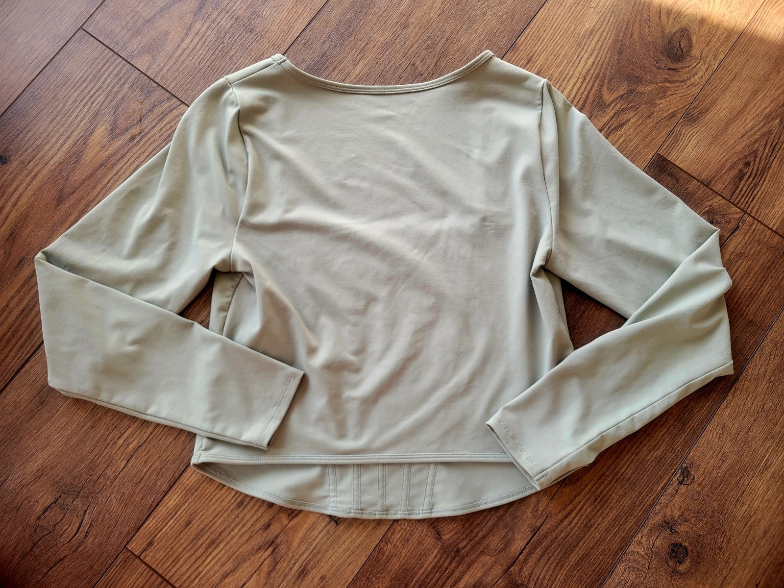Abercrombie & Fitch Long Sleeve Waist Length Corset Top, Sage Green Size Large