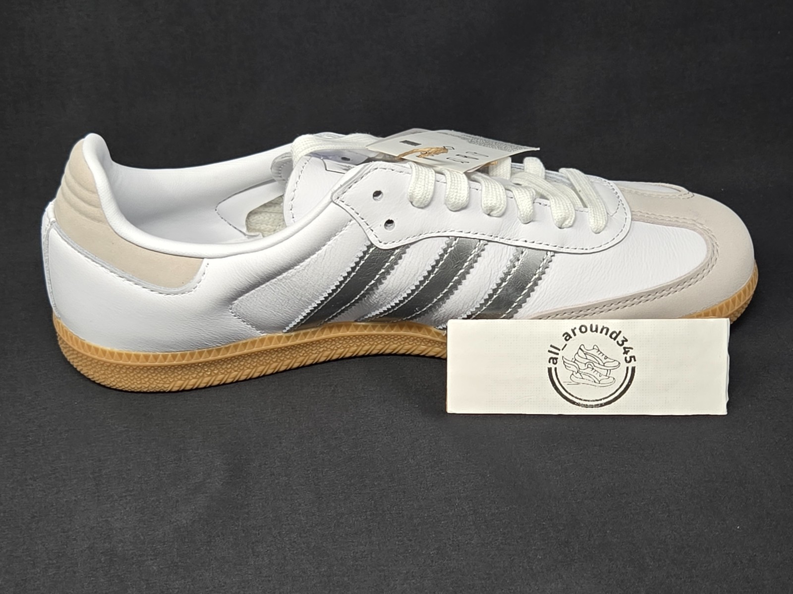 Adidas Samba OG Women Multiple Sizes White Silver Grey Gum Shoes JI2725 NBY