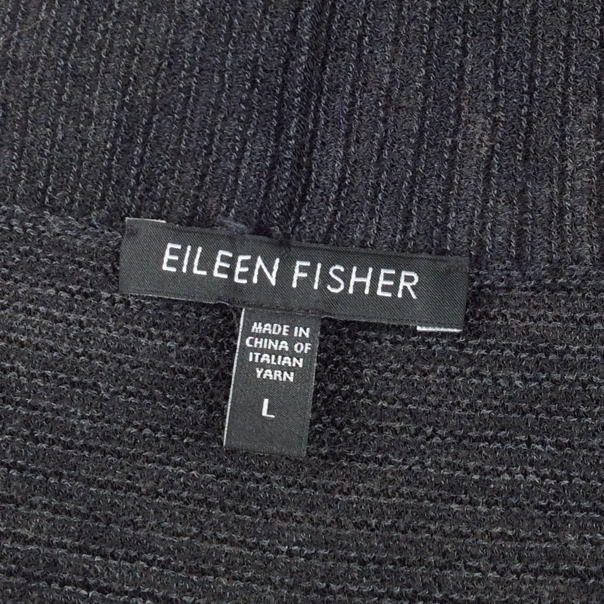 Eileen Fisher Batwing Dolman Sleeve Thin Knit Cardigan Sweater Large 100% Wool