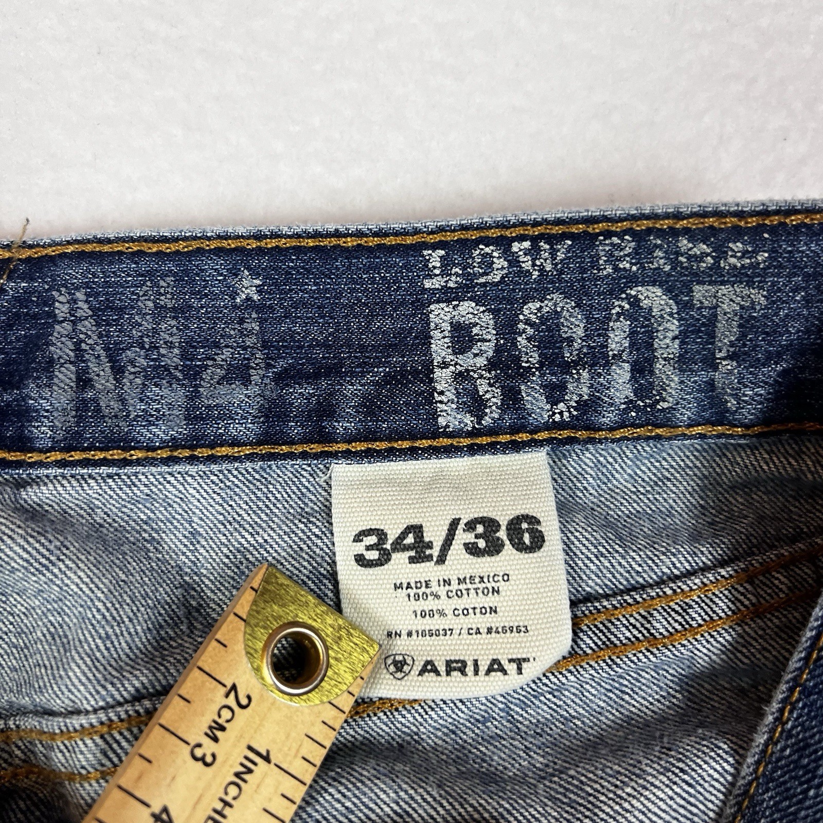 Ariat Jeans Mens 34×36 M4 Low Rise Boot Whiskering Western Rodeo