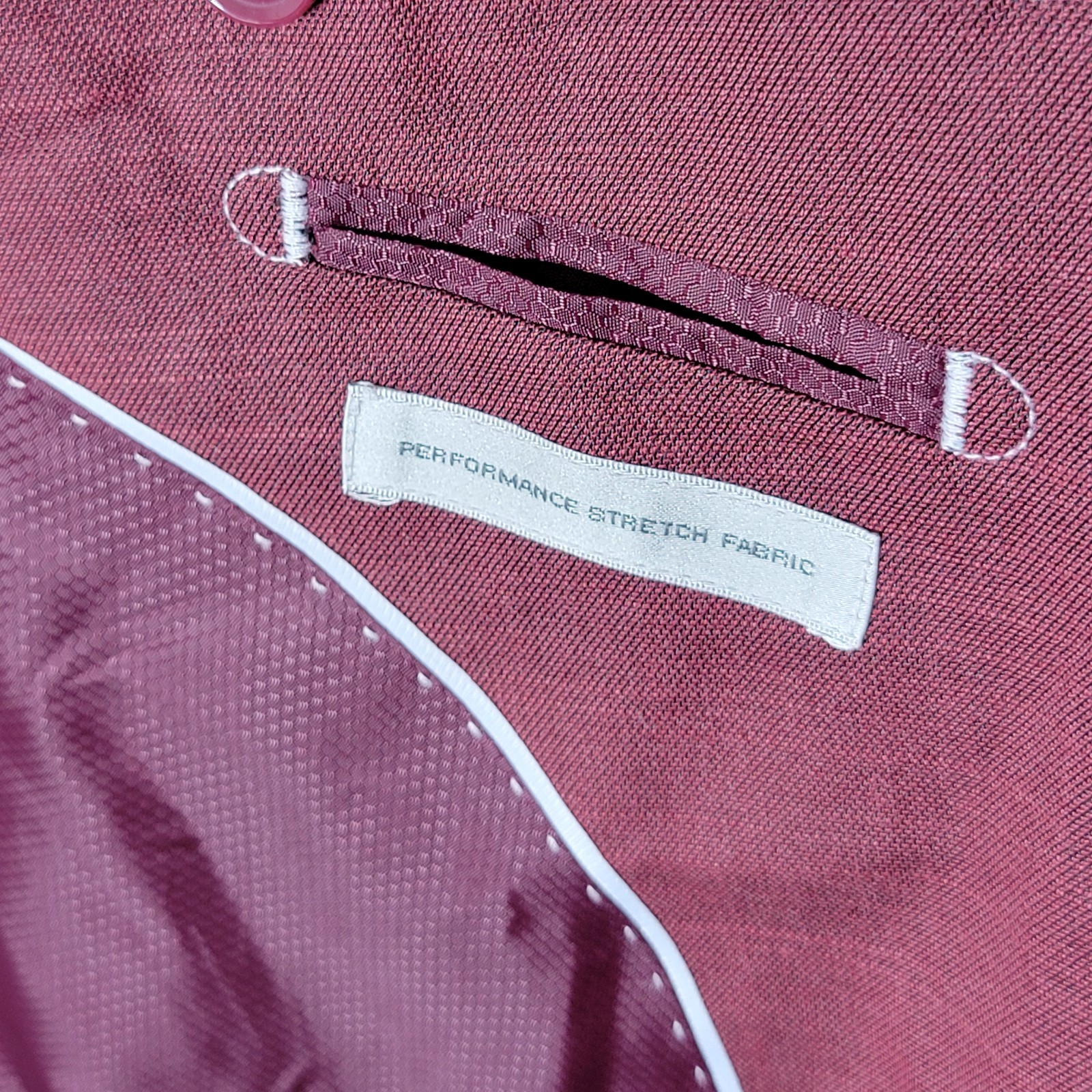 Lineage Men’s Sport Coat Blazer Two Button Burgundy Performance Stretch 56R