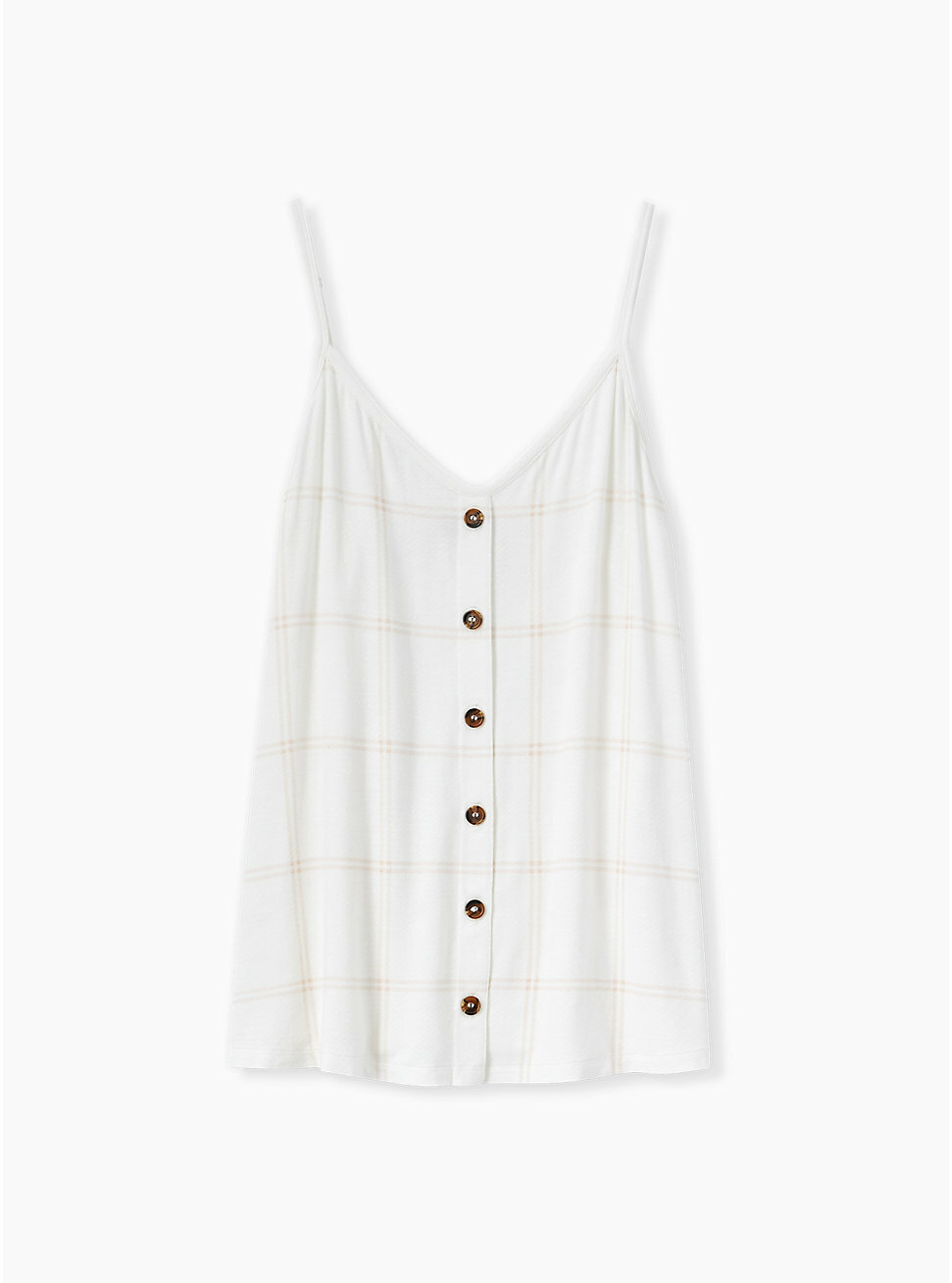 Torrid Super Soft Plaid Button Swing Cami White And Light Pink 2 2X 18 20 #80678
