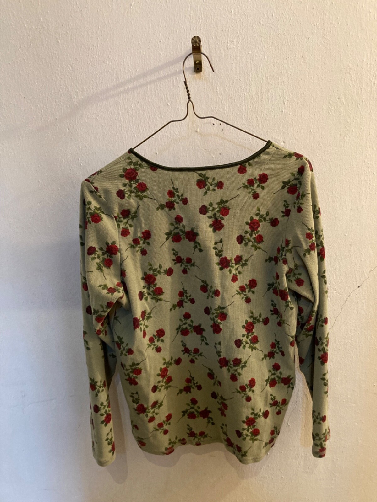 L. A. Blues Women’s Roses Long-Sleeve Shirt, Size Small, Made In Myanmar (Burma)