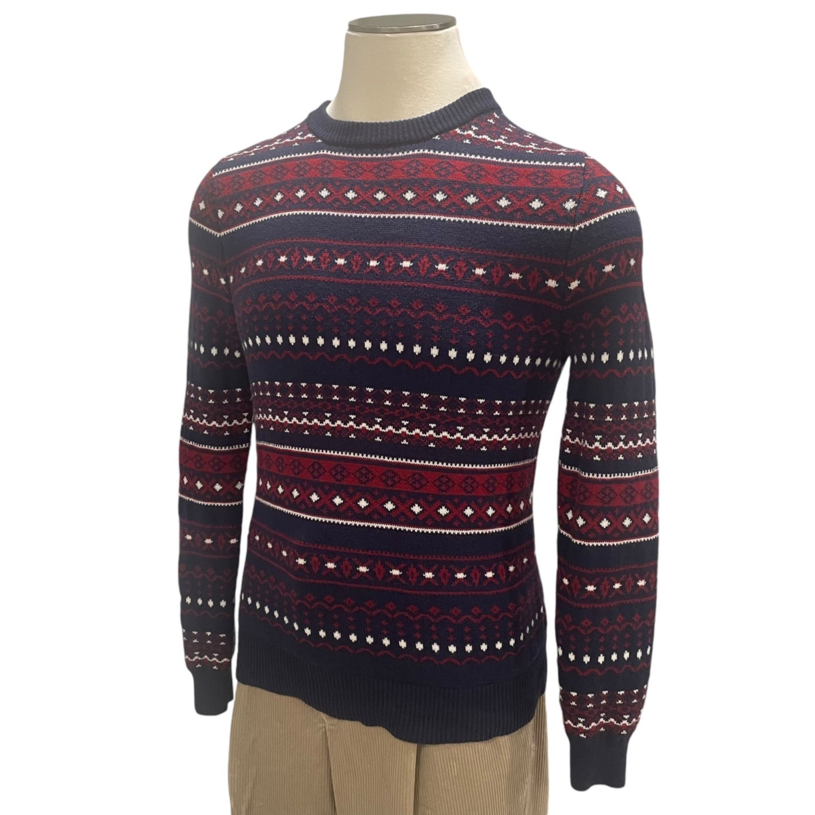 Merona Fair Isle Sweater Holiday Cottagecore Soft Grunge Y2K Preppy Navy M