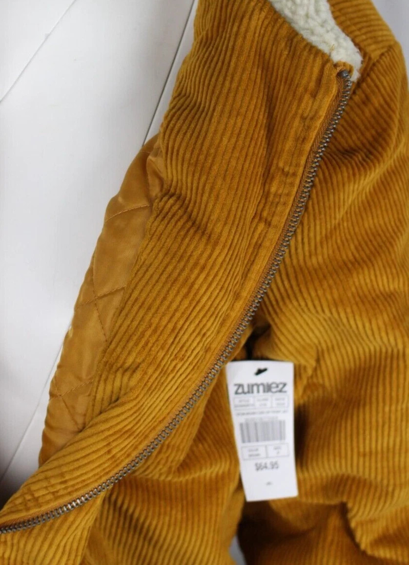 Empyre Women’s Corduroy Jacket Tatum Full Zip Brown Sherpa Collar Lined