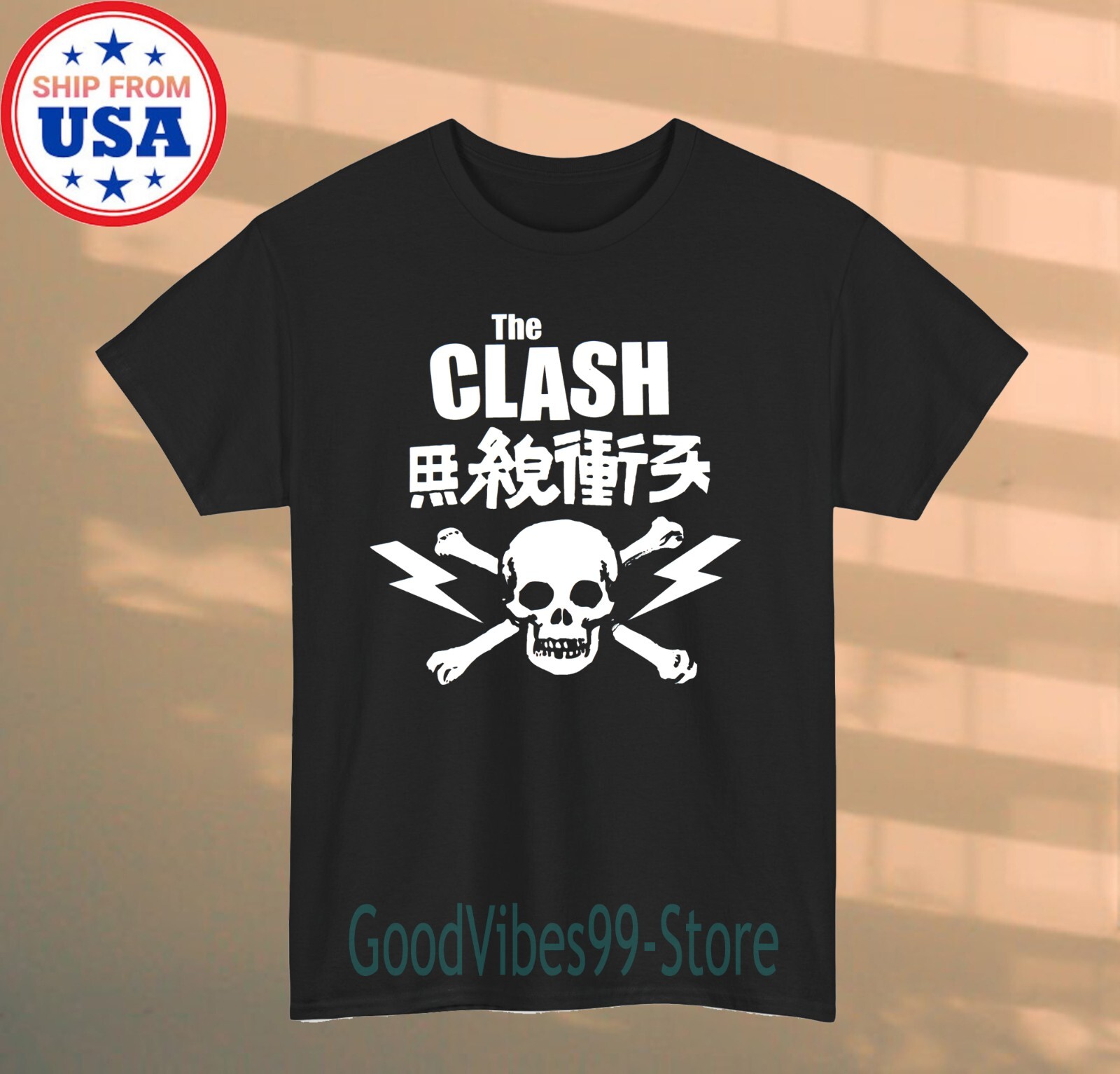 The Clash Skull Men’s Black T-shirt Size S-5XL