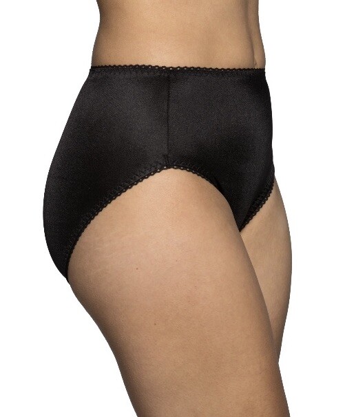 3 Pair Vanity Fair Radiant Undershapers Hi-Cut Brief Panties S/5 Underwear Black