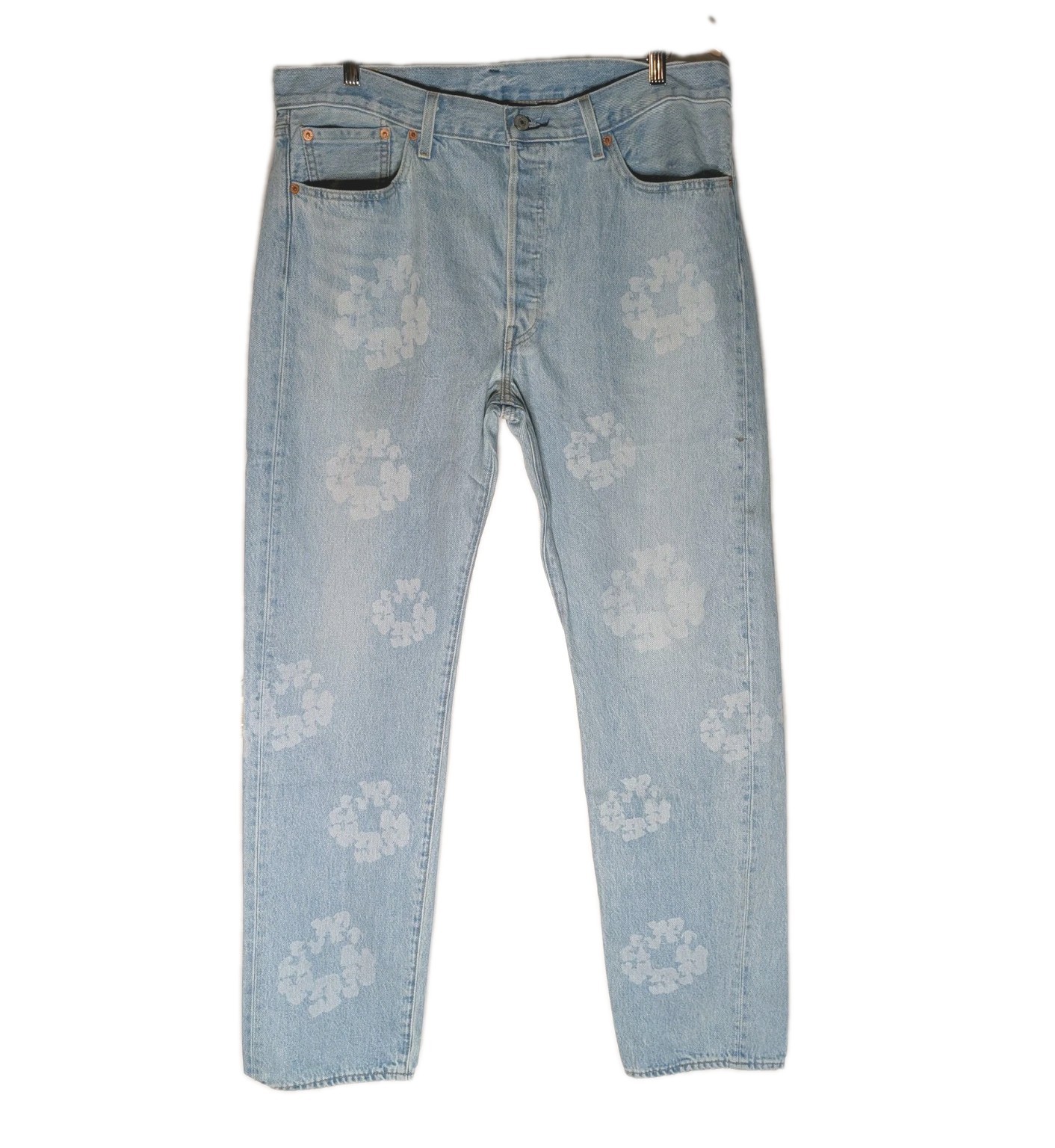 Levi’s Jeans X Denim Tears Floral Embroidered Blue Straight Men Size 36