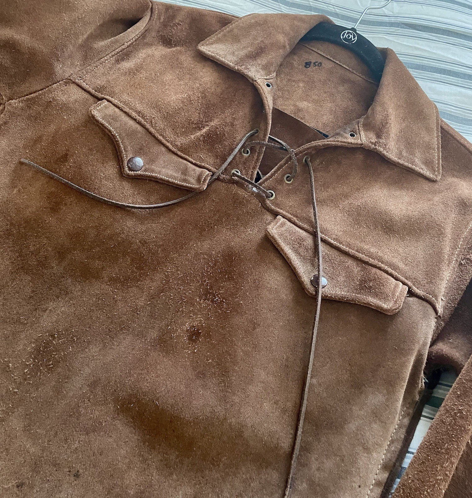 Vintage Heavy Leather Roughout Pullover/ jacket 60’s Biker Easy Rider
