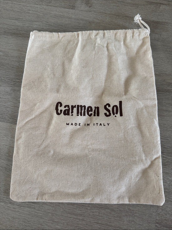 Authentic Carmen Sol Canvas drawstring Dust Bag Made In Italy 14X11 inches