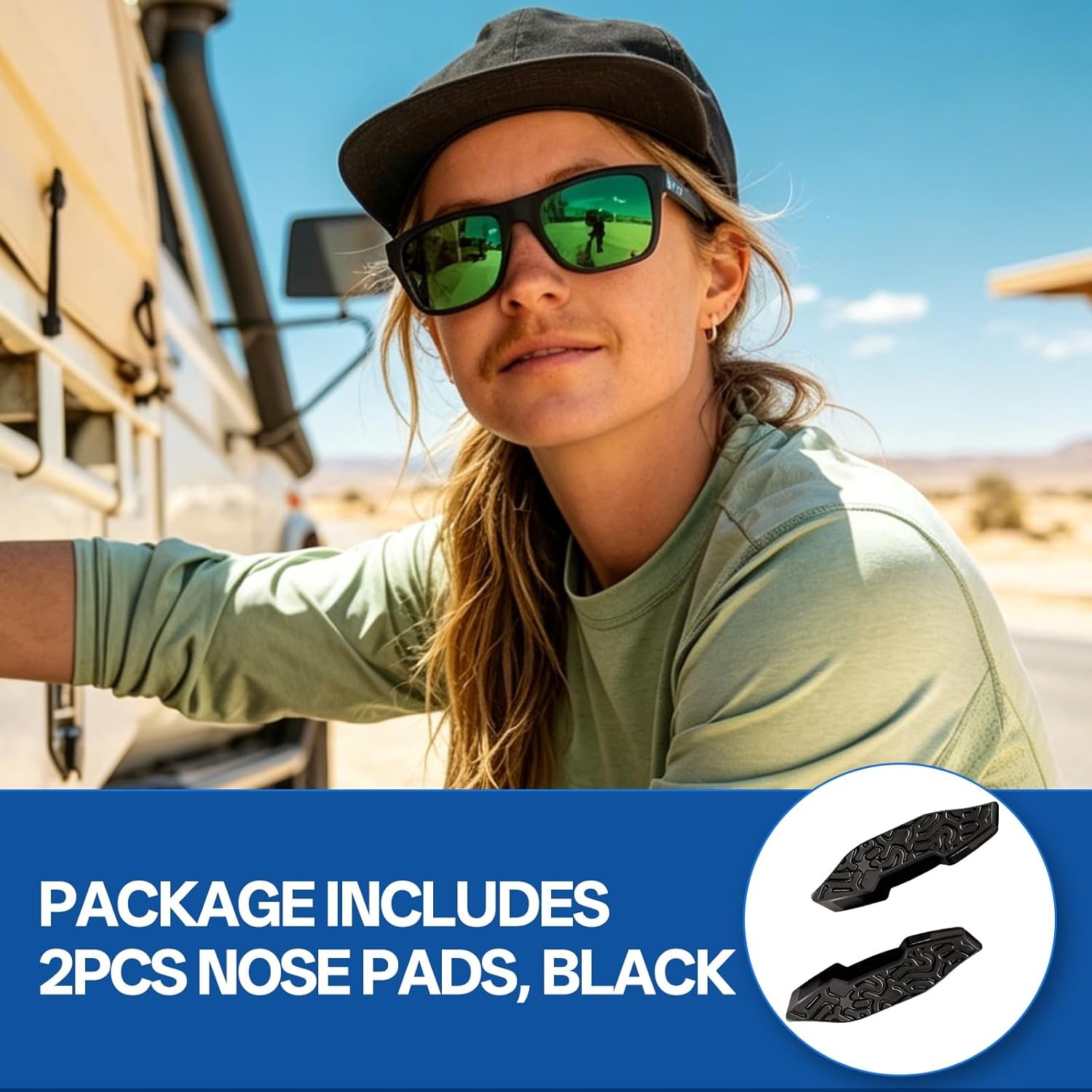 For Costa Del Mar Mainsail 6S9107 Black Soft Rubber Replacement Nose Pads New