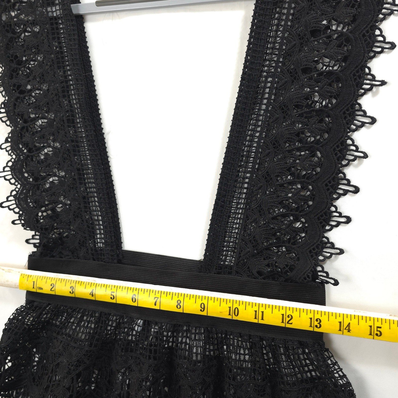 English Factory Black Lace Crochet Mini Pinafore Dress Women S Boho Romantic