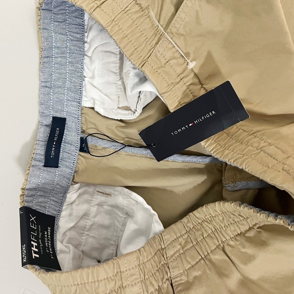 Tommy Hilfiger THFlex Men’s Chino Shorts Khaki Stretch Elastic Waist XL