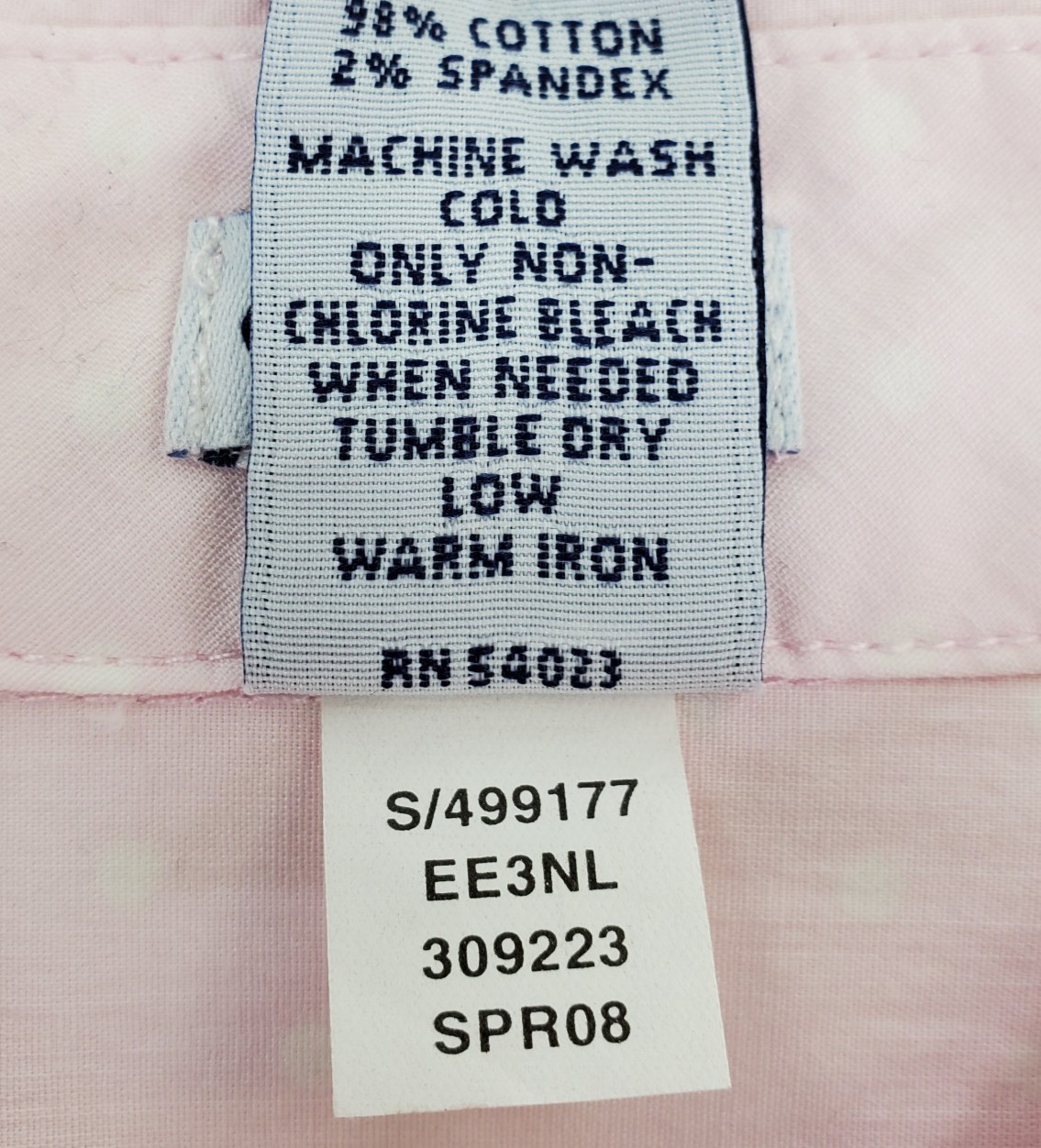 GAP Stretch Button Shirt Women L Soft Pink White Polka Dot Cotton Spandex Fitted
