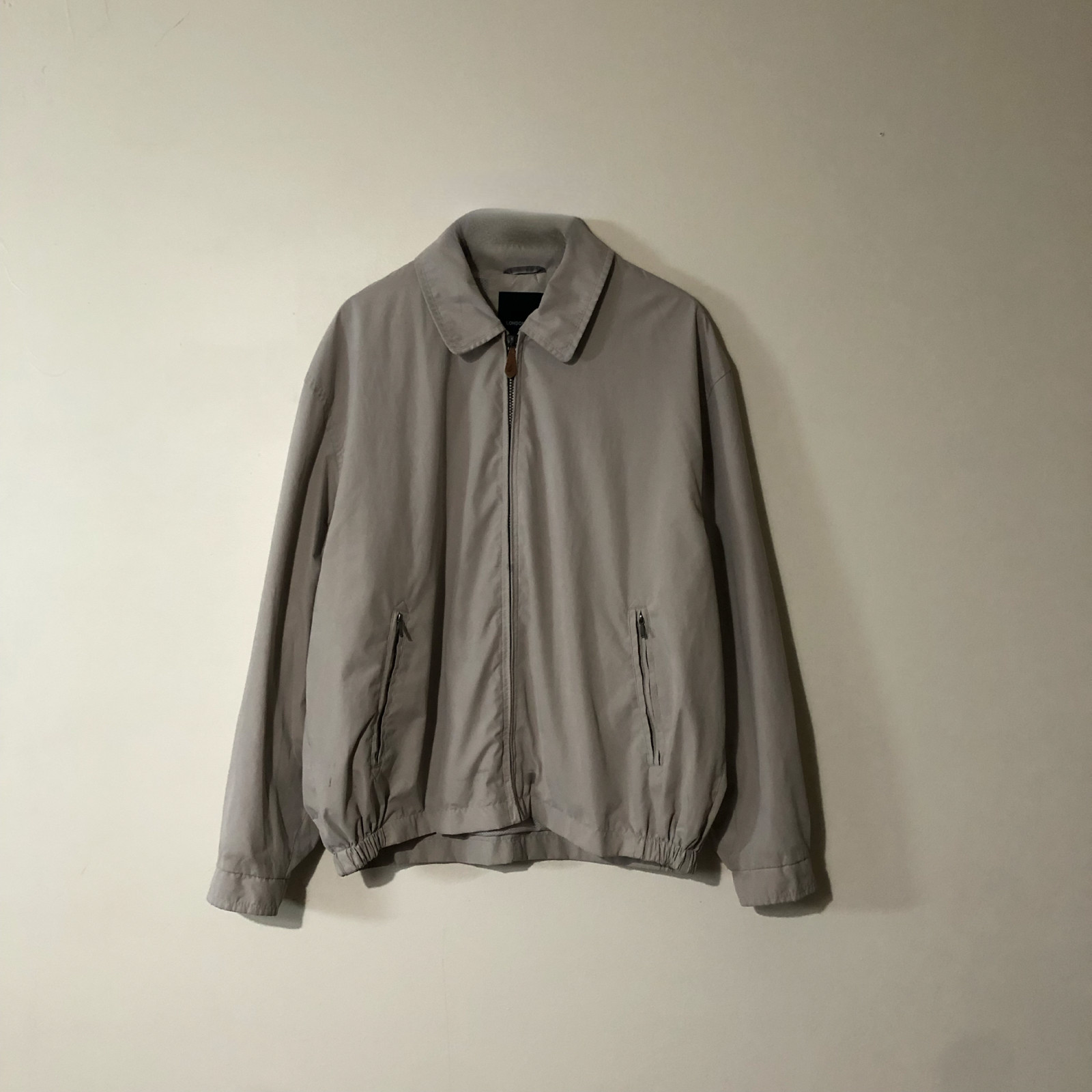 Beige London Fog Zip Up Harrington Jacket, XL