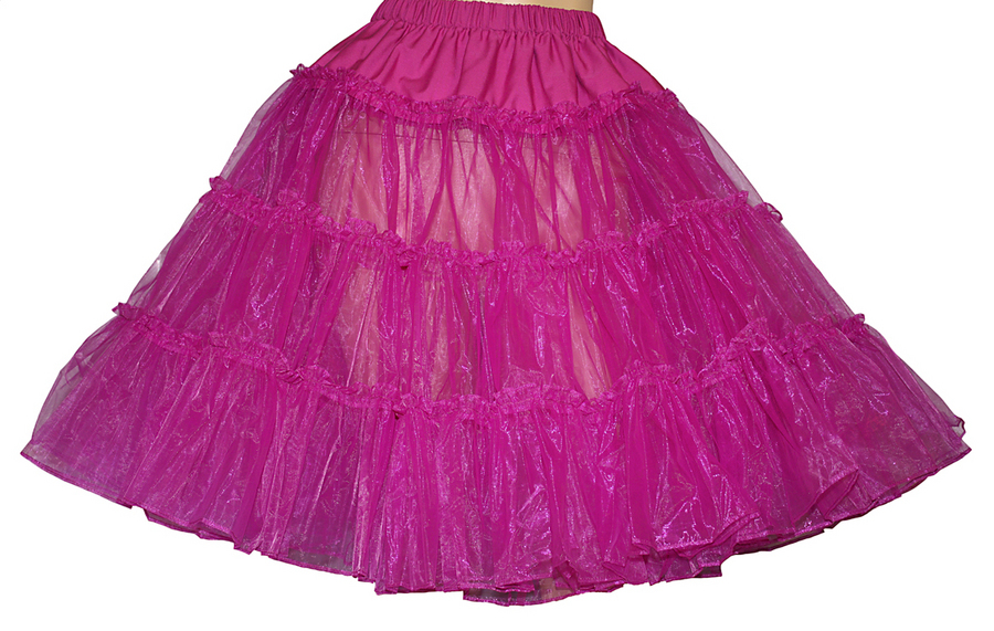 FUCHSIA SQUARE DANCE CRINLOLINE POODLE SKIRT SiZe L/3X Waist 35″-42″