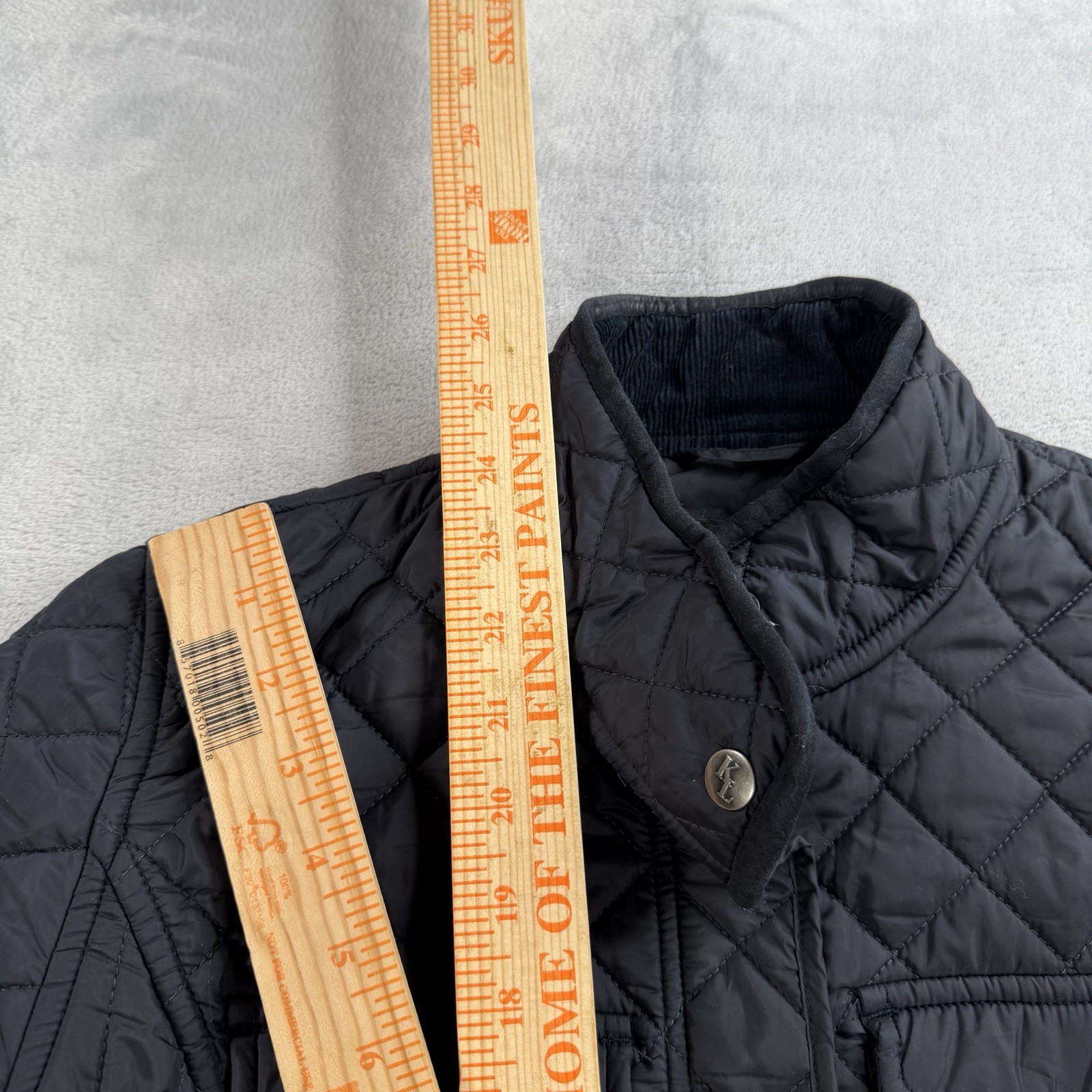 Kingsland Equestrian Black Blue Quilted Equestrian Jacket Womens L Button Zip