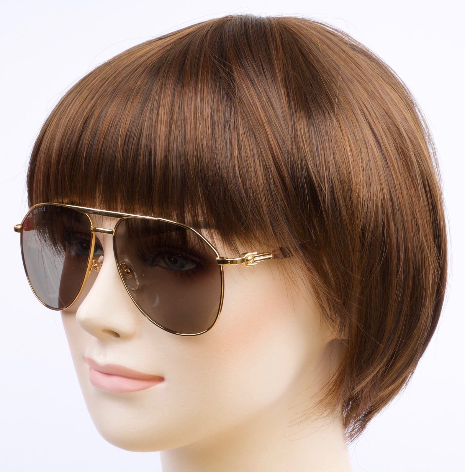 Brand New Authentic Gucci Brown Gold High Bridge Fit GG1220 S 002 Sunglass