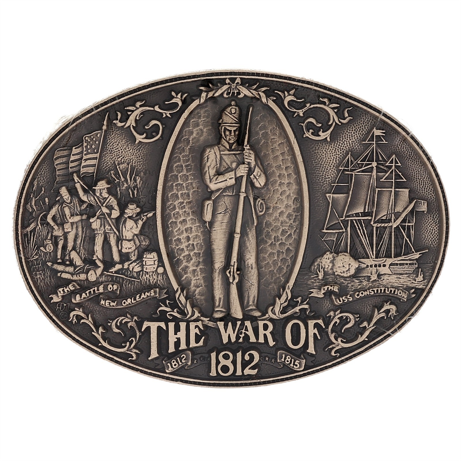 Vintage NOS Solid Brass War of 1812 1815 USS Constitution ADM 1985 Belt Buckle