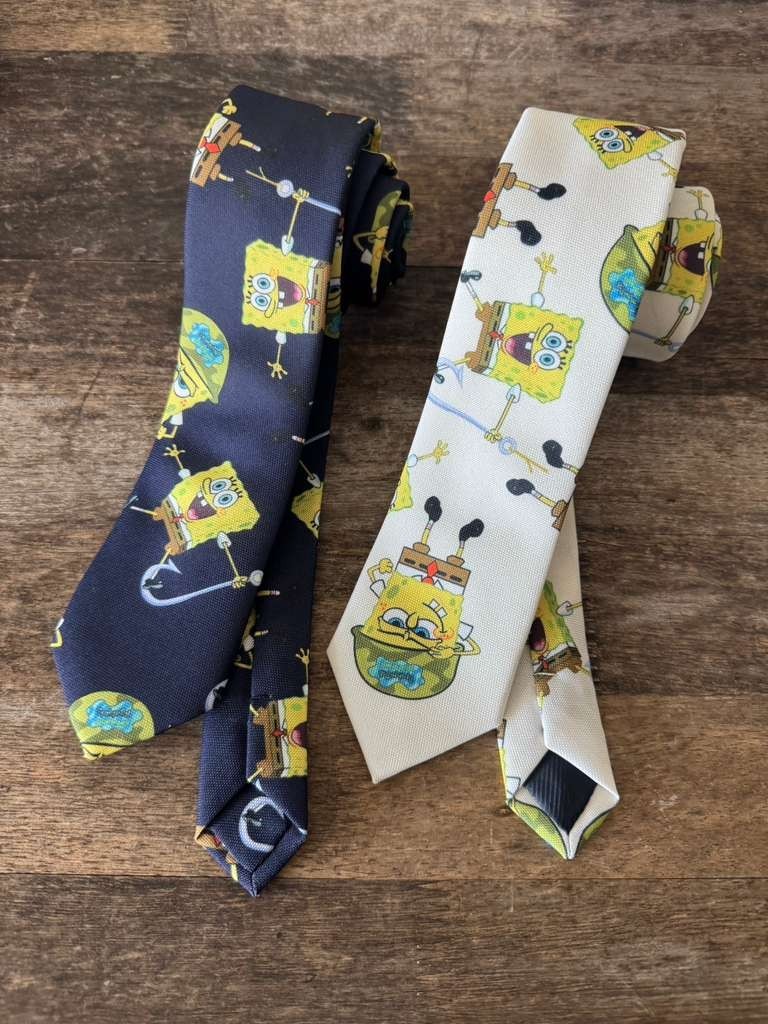 SpongeBob SquarePants Neck Tie Set Cartoon Character Novelty Ties – 2pcs per lot