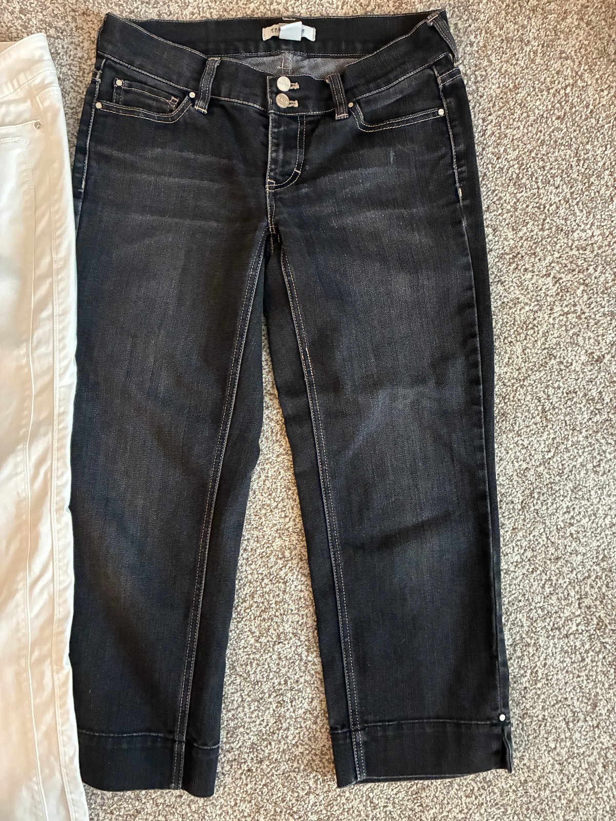2 White House Black Market pants, white pant sz 4 & black capri, size 2 same fit