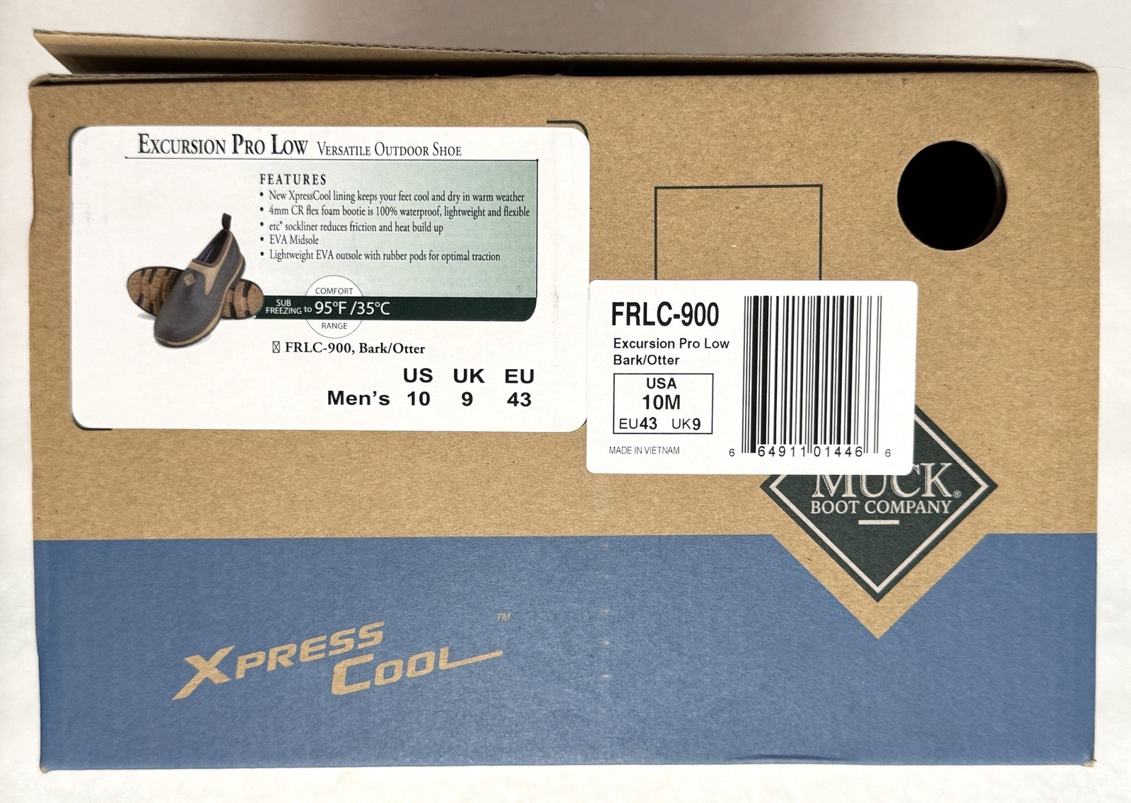 MUCK Excursion Pro Low Versatile Outdoor Shoe – Bark/Otter – Size 10 (FRLC-900)