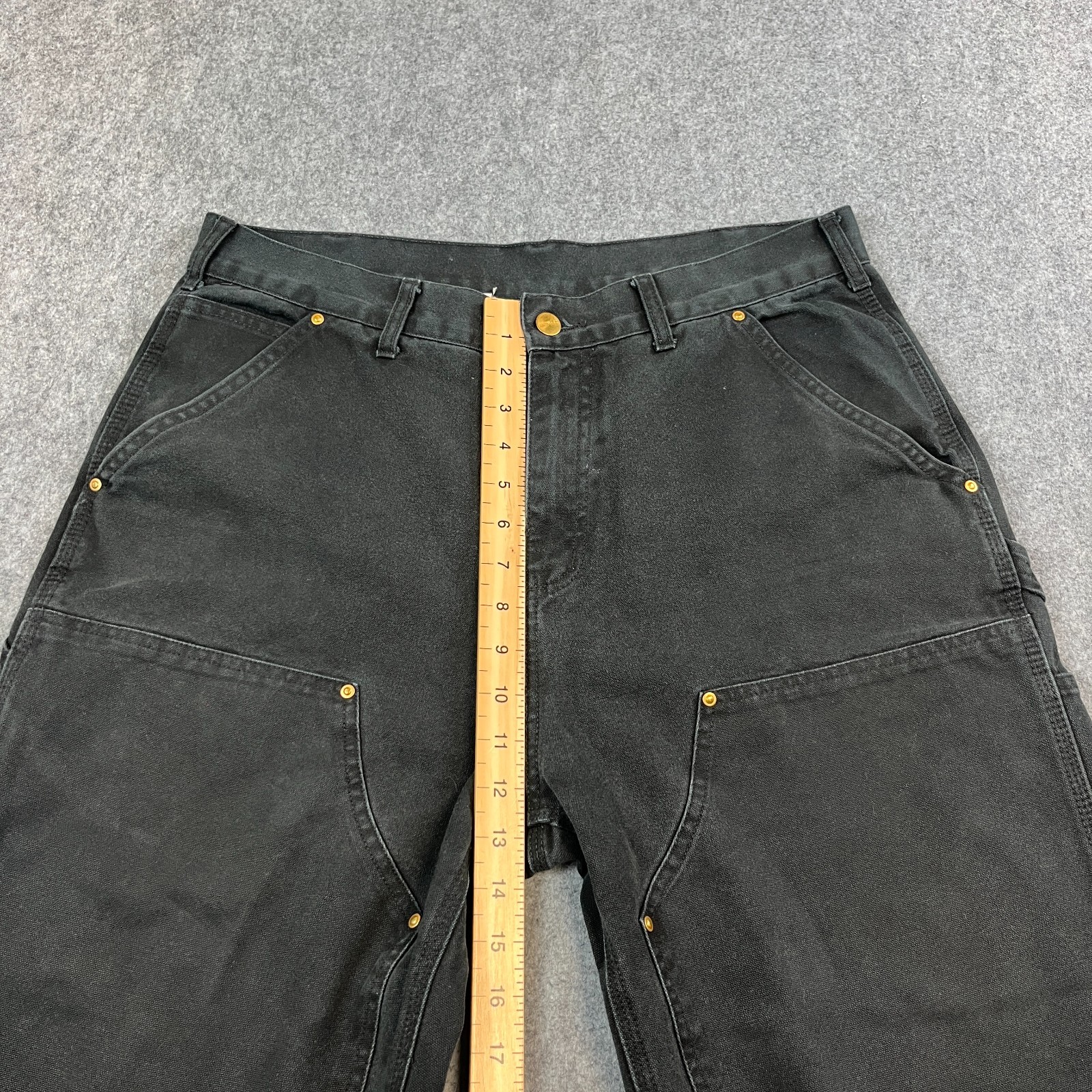 Vintage Carhartt Mens Jeans Double Knee Straight 34 32 Carpenter Loop Black