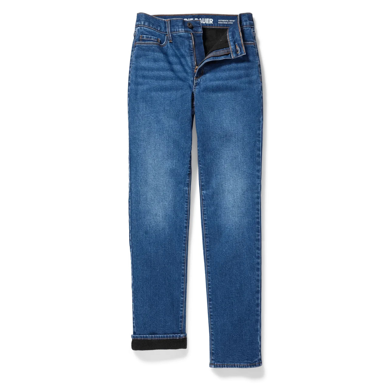 Eddie Bauer Women’s Venture Stretch Fleece-Lined Slim Straight Leg Jeans