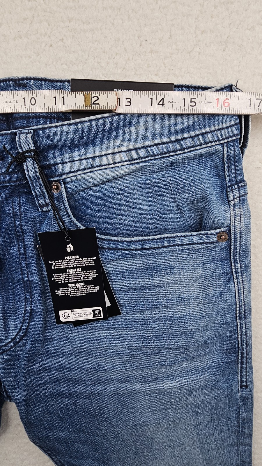 Diesel Thommer-R Slim Fit Jeans Mens 32×32 Light Blue Denim RB066 MSRP$195