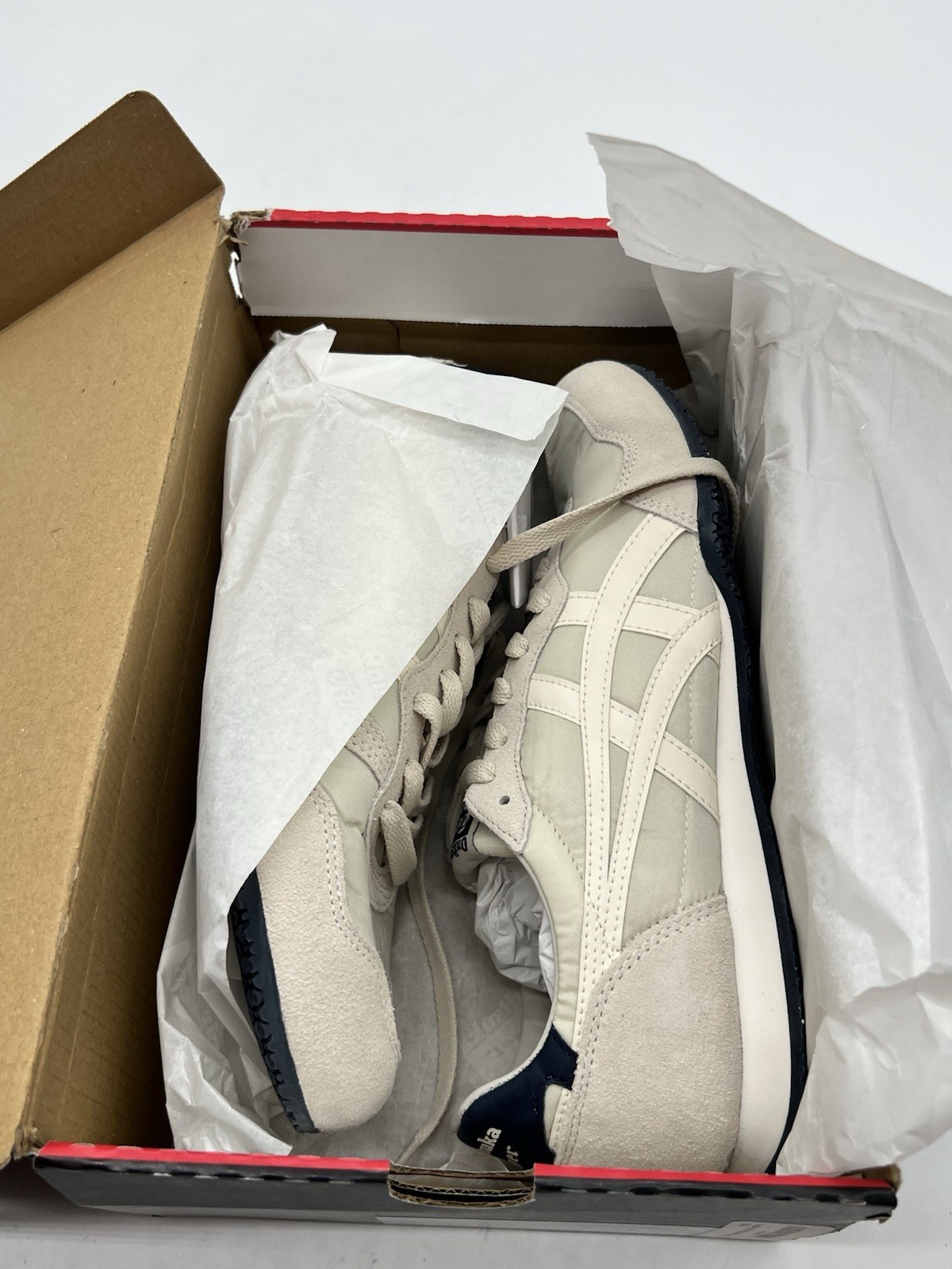 Onitsuka Tiger Serrano Men’s Sz 9 Oatmeal Cream Suede Mesh Running Sneakers Shoe