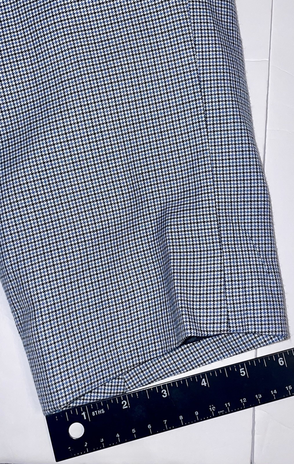 Alan Flusser Blue Check Floral Liner PolyBlend Mens•48R SportsCoat Jacket Blazer