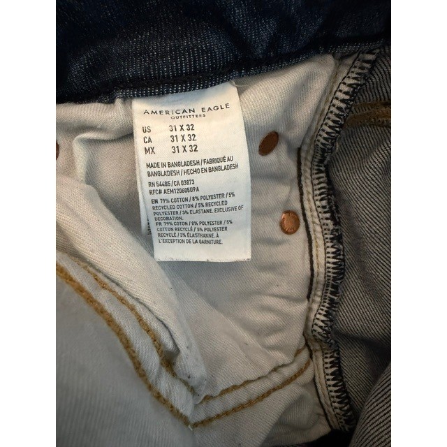 American Eagle Airflex 360 Slim Jeans Mens 31×32 Blue Medium Wash Whiskered 0159