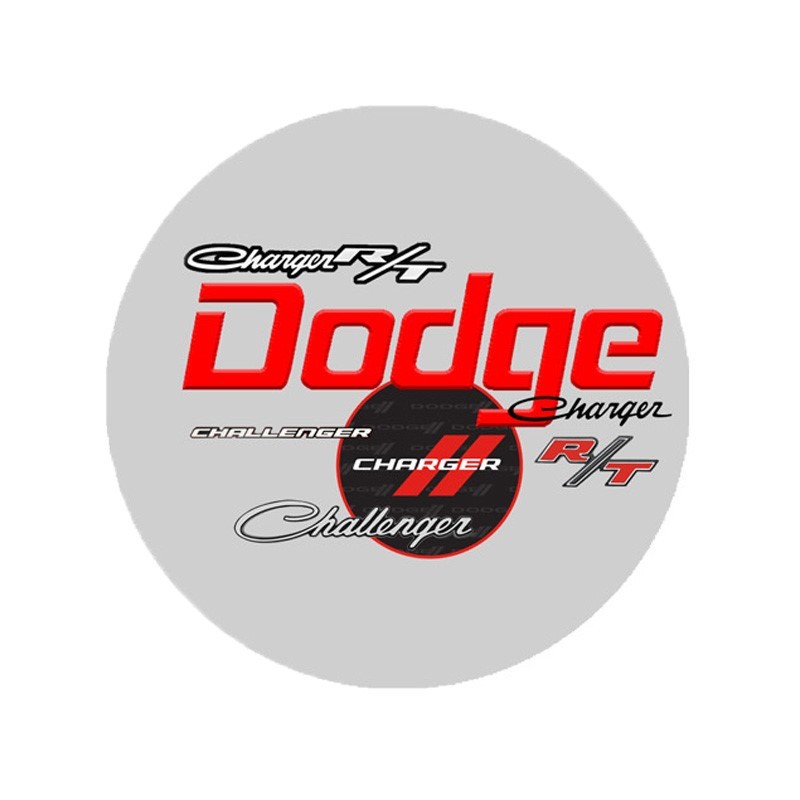 DODGE ALL OVER LOGO Gray T-Shirt (Licensed) Charger Challenger R/T Super Bee