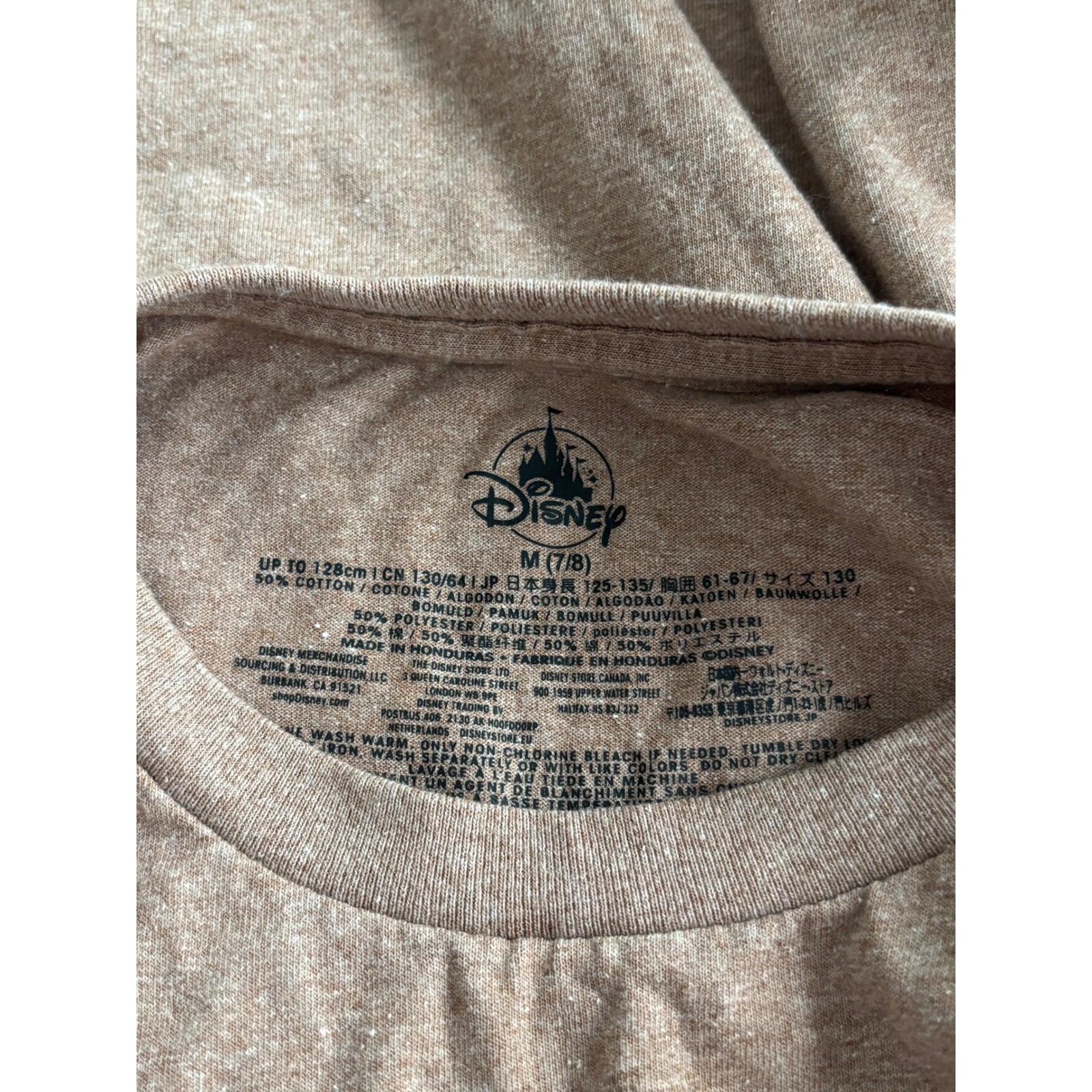 Disney Lion King Simba Pumbaa Timon Graphic Tee Heather Tan Kids Medium 7/8