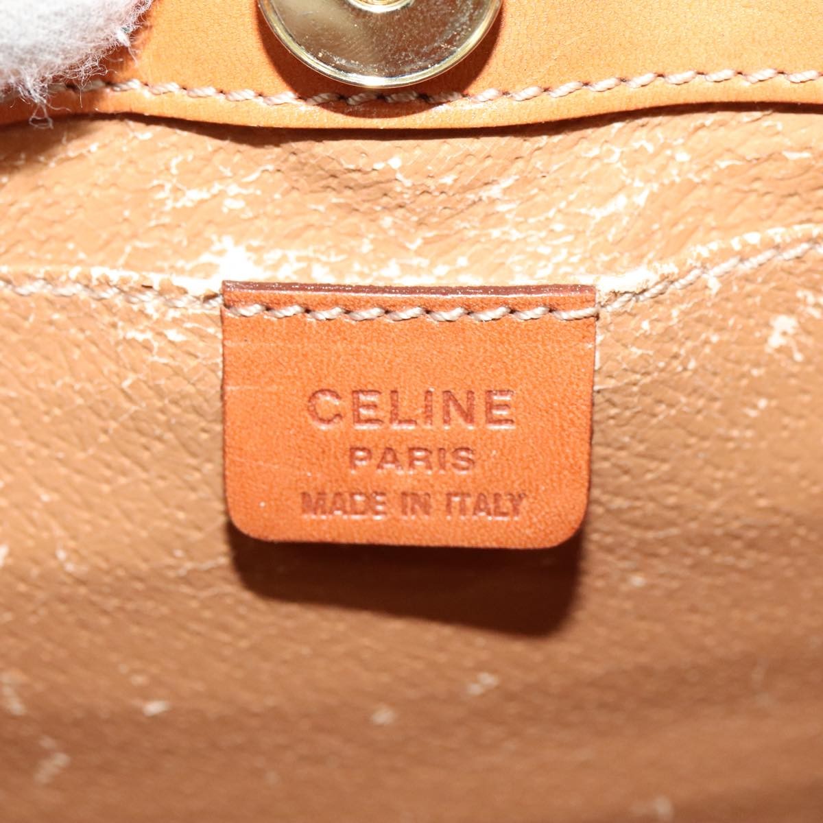 CELINE Macadam Canvas Backpack PVC Leather Brown Auth 110876
