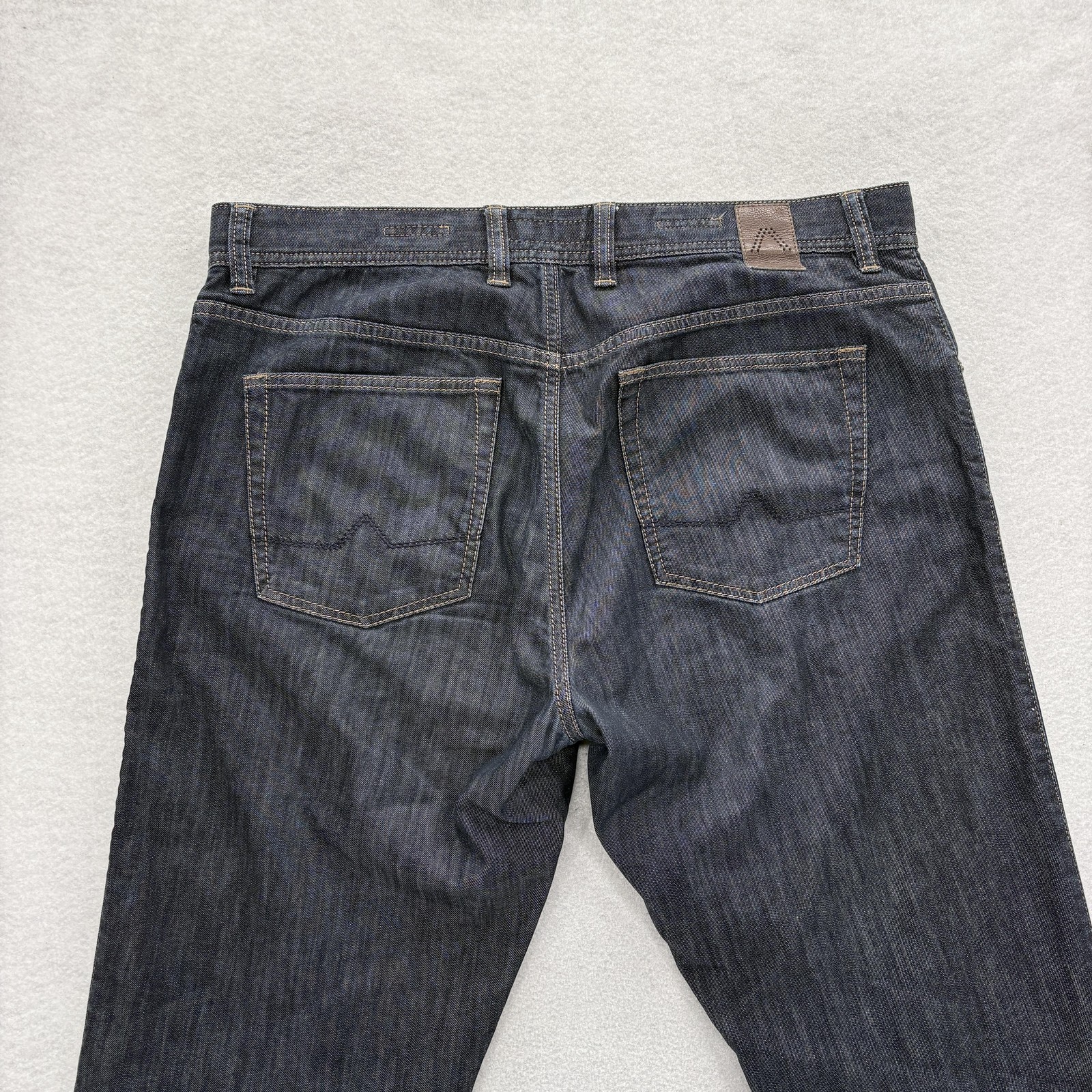 Alberto Stone Modern Fit Jeans Mens 36×32 Blue Dark Wash Regular Stretch Denim