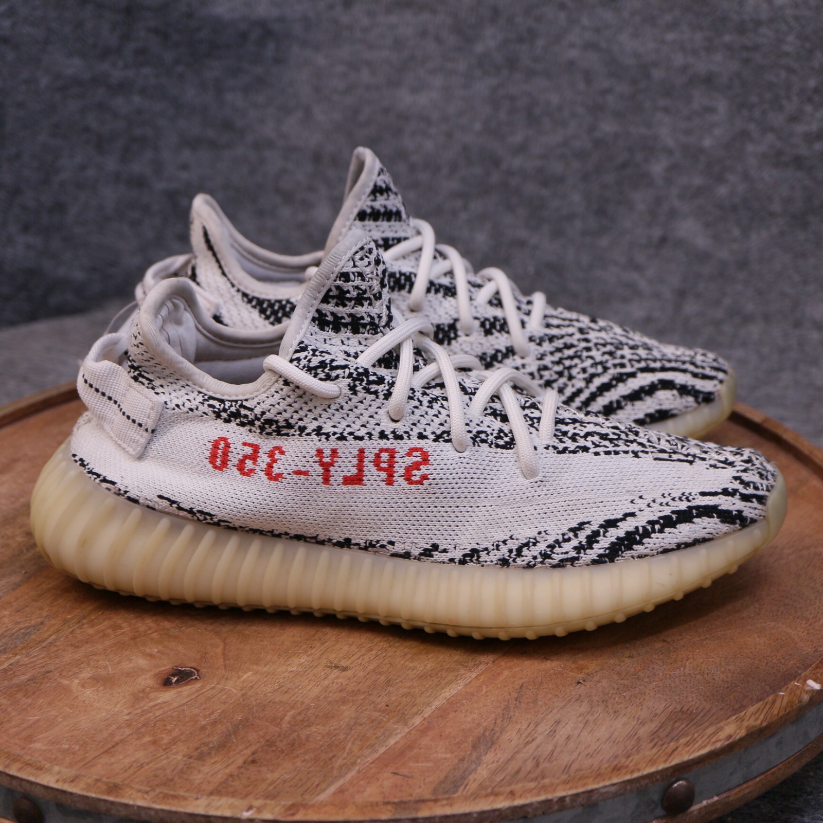 adidas Yeezy Boost 350 V2 Zebra Mens 6 CP9654 Low Top Primeknit Sneakers Lace Up