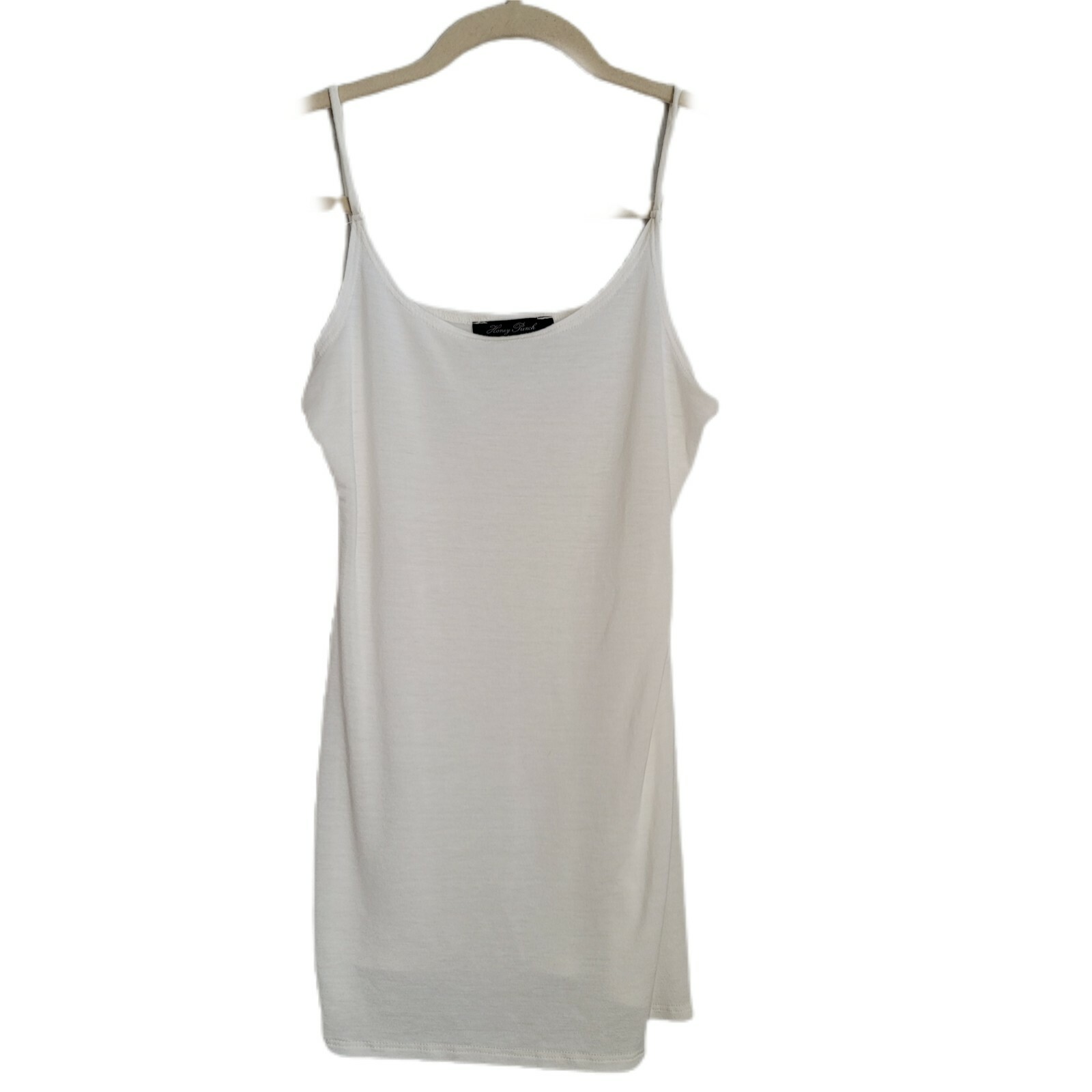 Honey Punch Tank Top S Small White Scoop Neck Cotton Tunic Cami